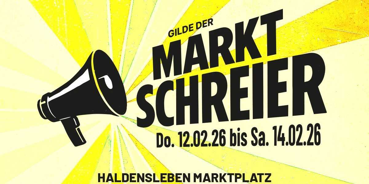 Gelbe Grafik für die Marktschreier-Tage in Haldensleben